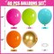 Tropical Balloons Kit, 60 PCS 12Inch Hawaiian Balloons Hot Pink Orange Teal Green Metallic Gold Colorful Balloon for Baby Shower Summer Birthday Tropical Aloha Luau Pool Party Decorations